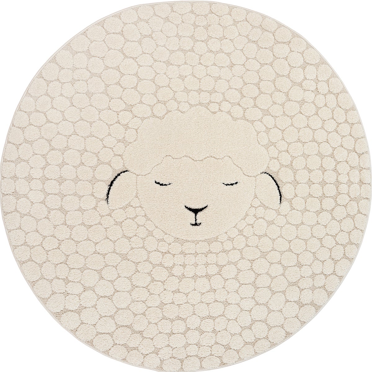 the carpet Elisa Kids tapis pour chambre d'enfant, tapis pour enfant, tapis de jeu, facile d'entretien, résistant, Crème, 120 cm Ronde - 5