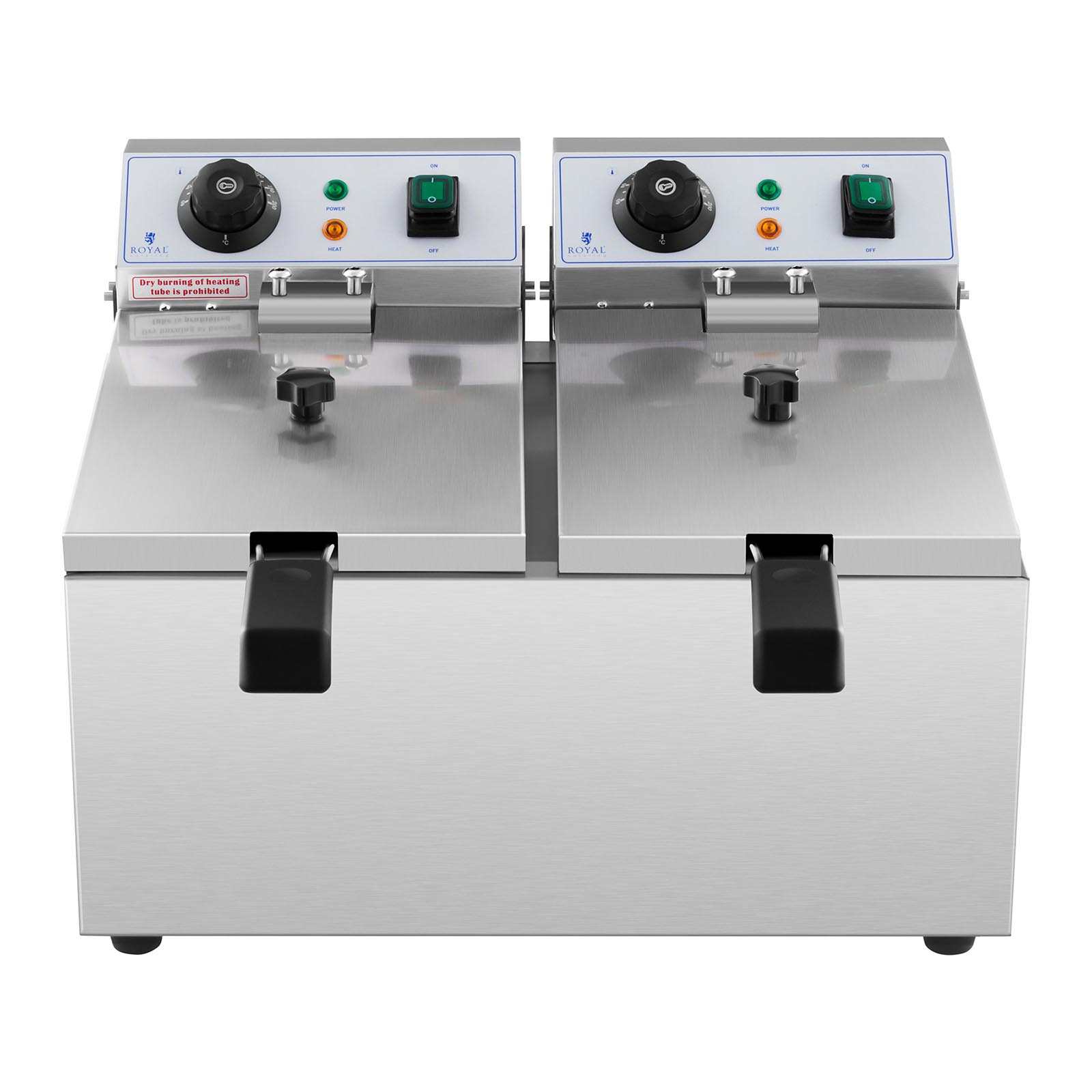 Friteuse électrique - Royal Catering - Puissance : 2 x 3 200 W - 2 x 8 l au total / 2 x 4 l d’huile - 7
