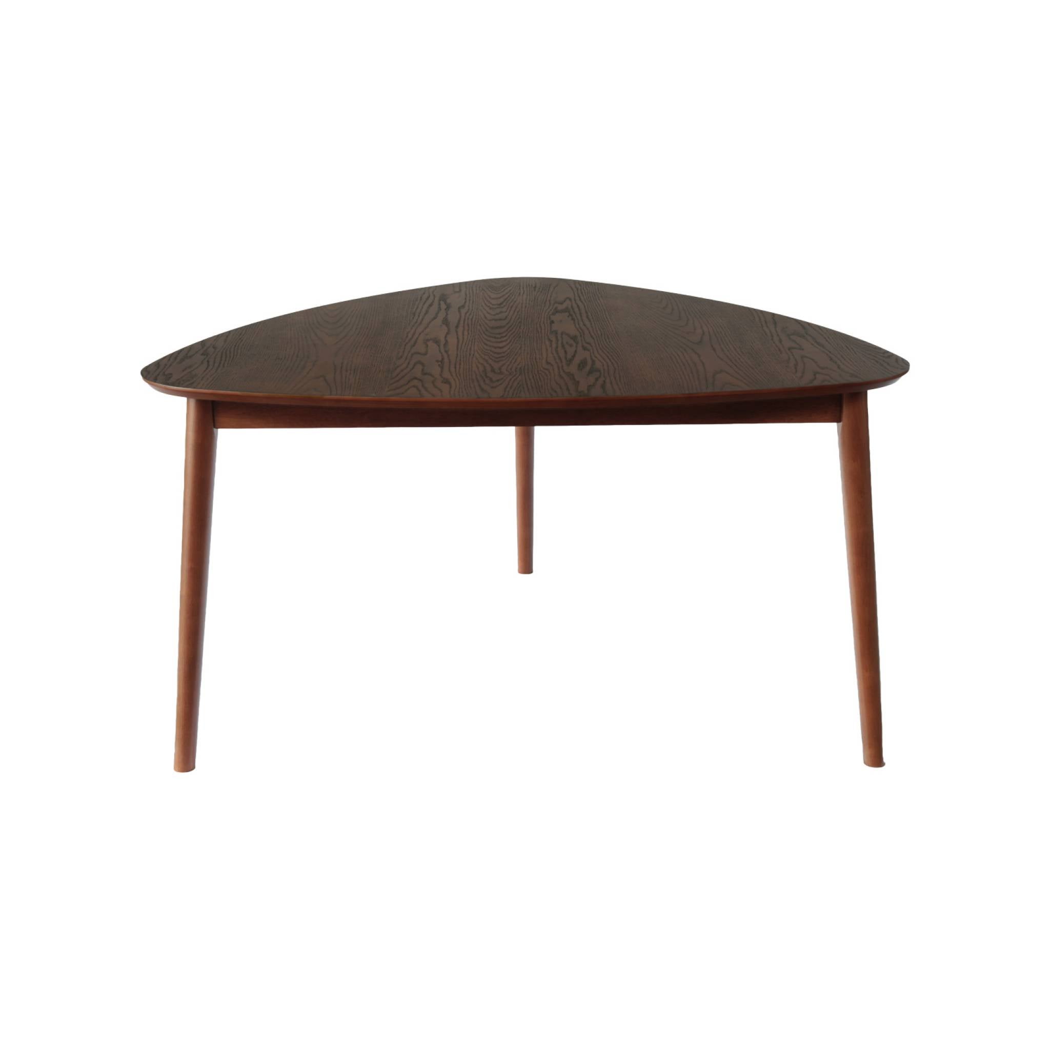Table à manger triangulaire bois d'hévéa placage chêne 6 places noyer ...