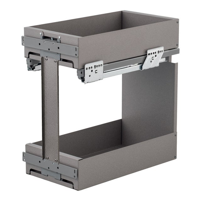 Coulissant bas 2 étagères + bouteilles anthracite - Modèle : Lamina - Largeur : 264 mm - Matériau : Tôle -VIBO