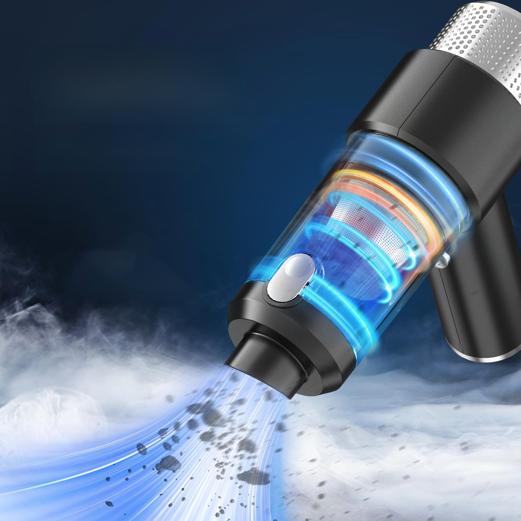 Aspirapolvere portatile, piccolo aspirapolvere, nero e argento, standard 6500PA+1 elemento filtrante - 3