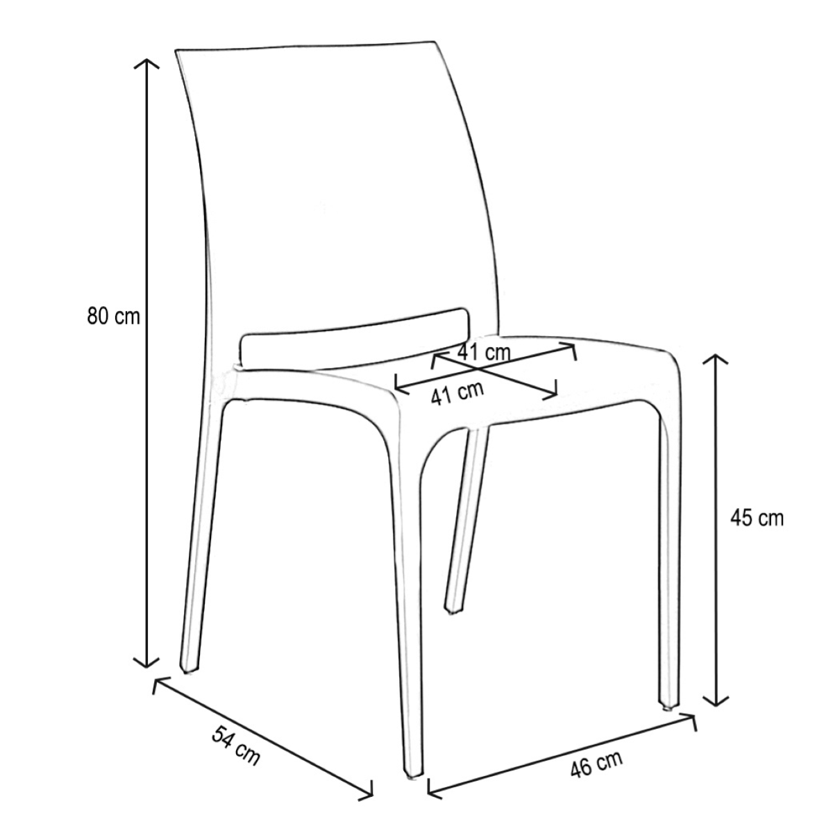 Sedia impilabile in polipropilene per interni ed esterni Volga Grigio Set 4 pezzi - 2