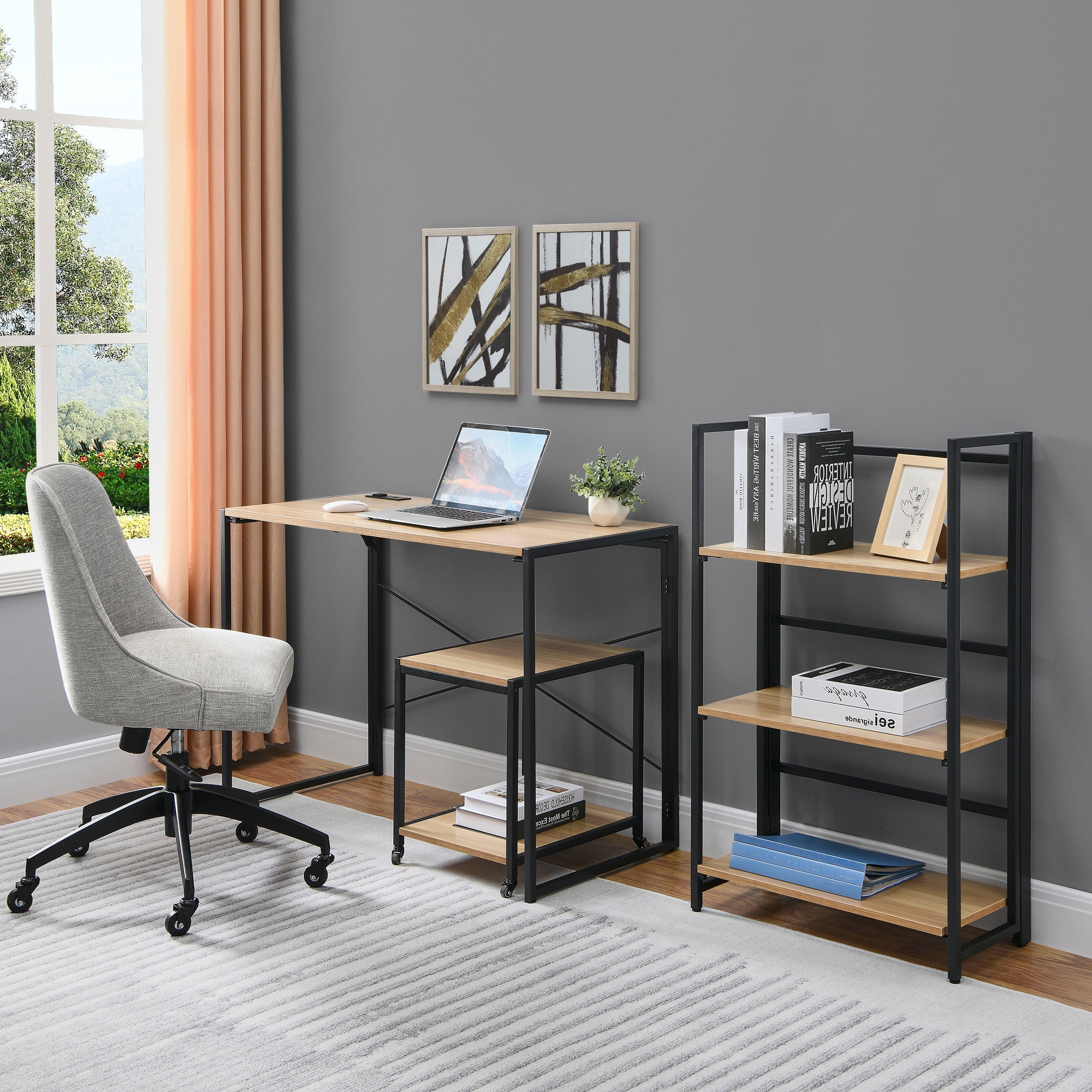 Bibliothèque pliable à trois niveaux - 2