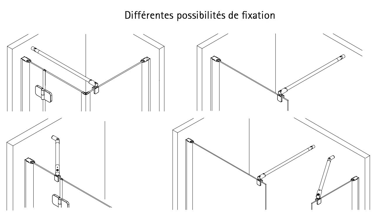 Schulte barre de fixation murale pour paroi de douche 6-8 mm, barre de renfort extensible, barre de stabilisation universelle, aspect chromé - 7