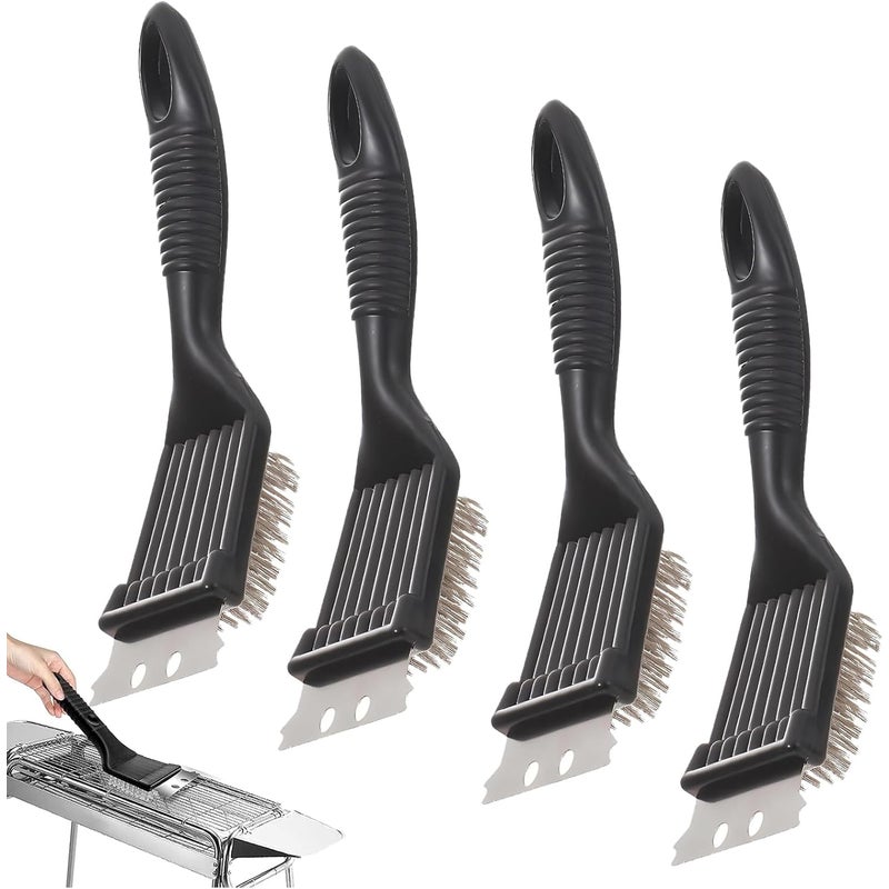 Szczotka do grilla, 4-częściowa szczotka do czyszczenia grilla, szczotka ze stali nierdzewnej do grilli i powierzchni.