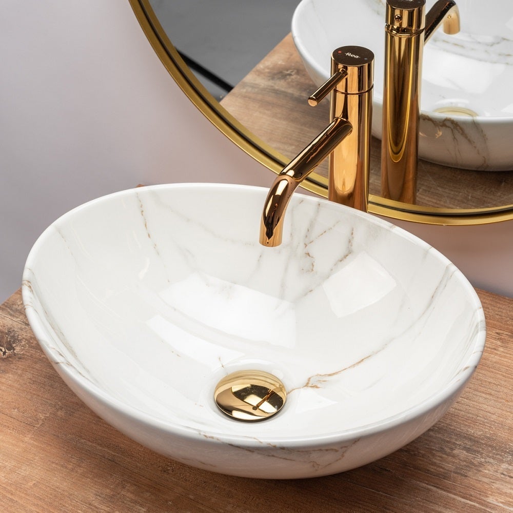 Umywalka Nablatowa Rea Sofia Shiny Aiax Biały 41 X 34,5