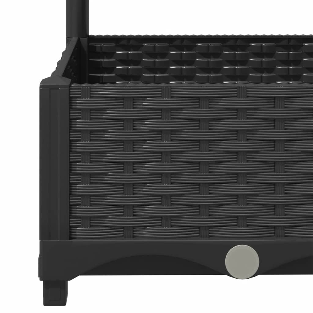 Maison Exclusive - Vaso de jardim com treliça preto 80x40x121,5 cm PP - 7