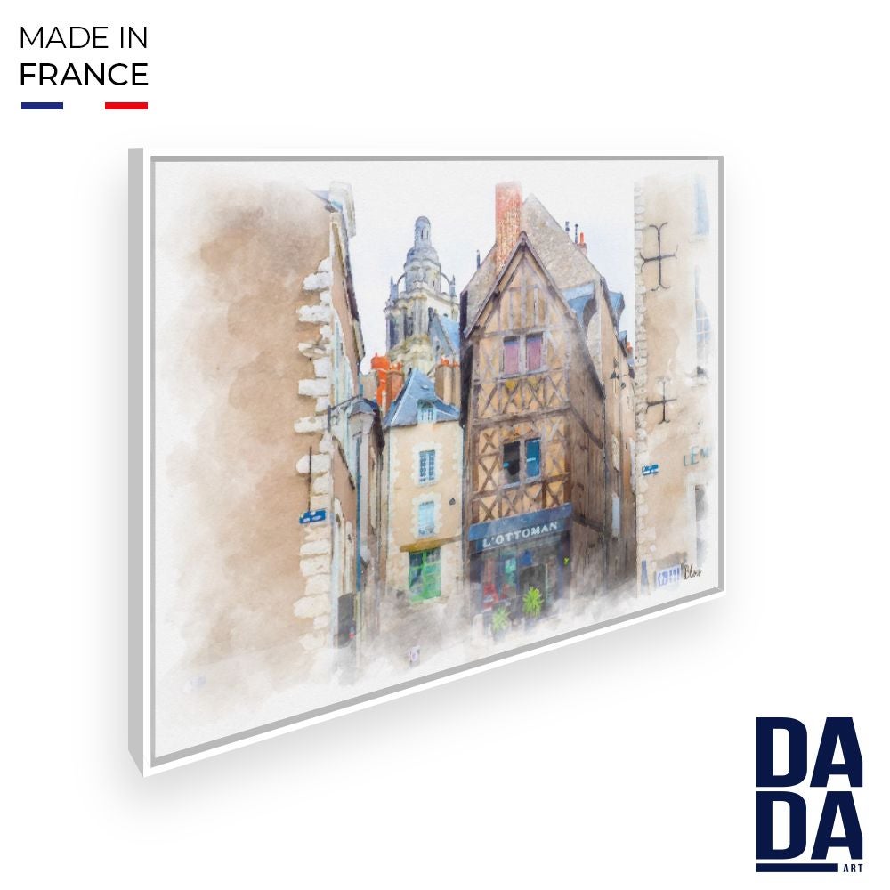 Tableau Rue de Blois / 45x60cm / Cadre Blanc / Fabriqué en France ...