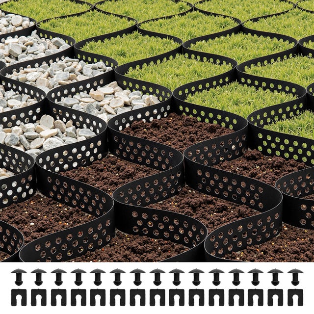 Stabilisateur Gravier,VEVOR 5,2x2,7 m,Profondeur 5 cm,Retenue de Gazon au Sol Stable,pour Allée,Patio,Jardin,Terrasse,Surfaces Planes,Pentes