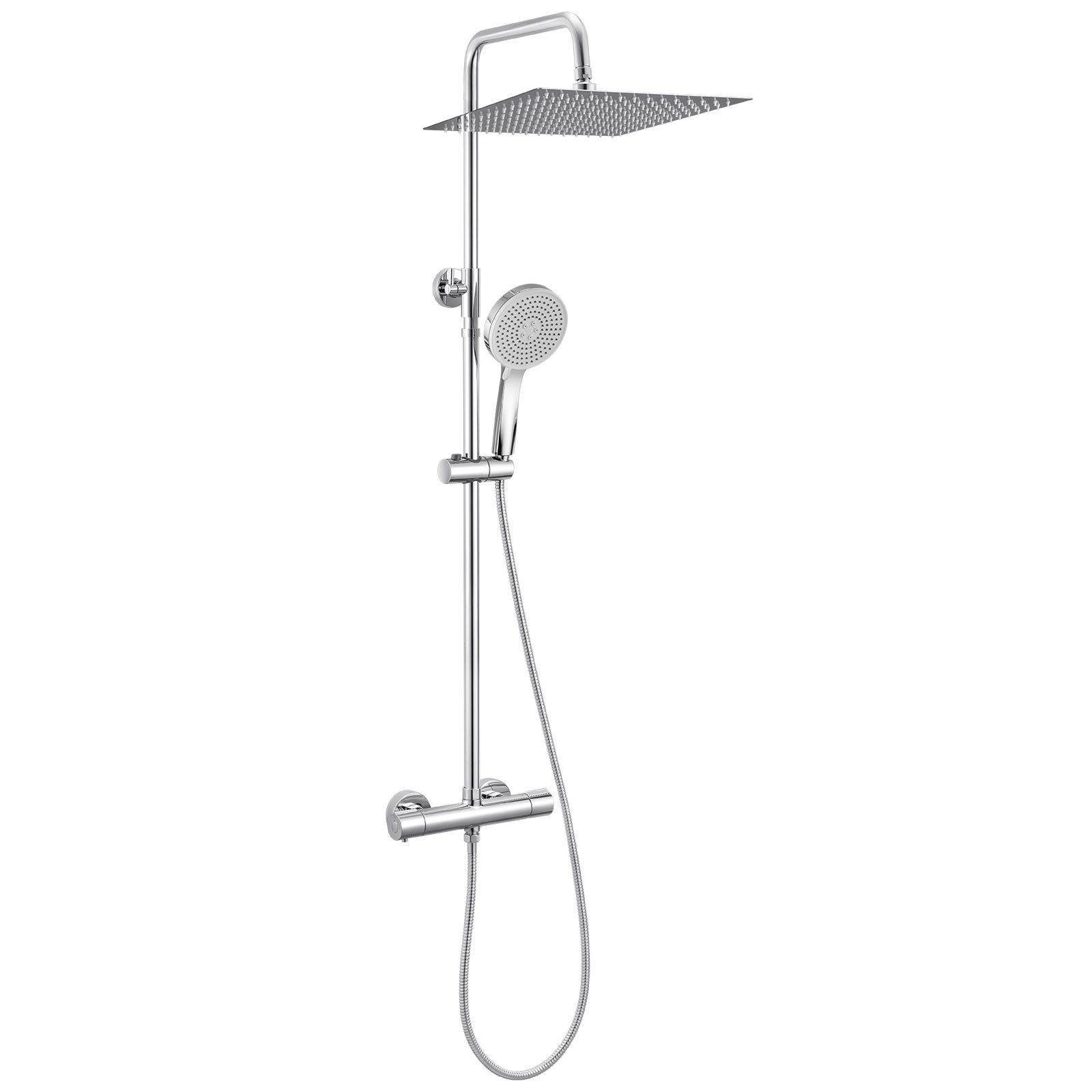 SOFETIY MAX Ensemble de Douche Thermostatique 5 Fonctions, Colonne de Douche avec Mitigeur, Ensemble de Douche avec Tête de Douche de 12 pouces - 7