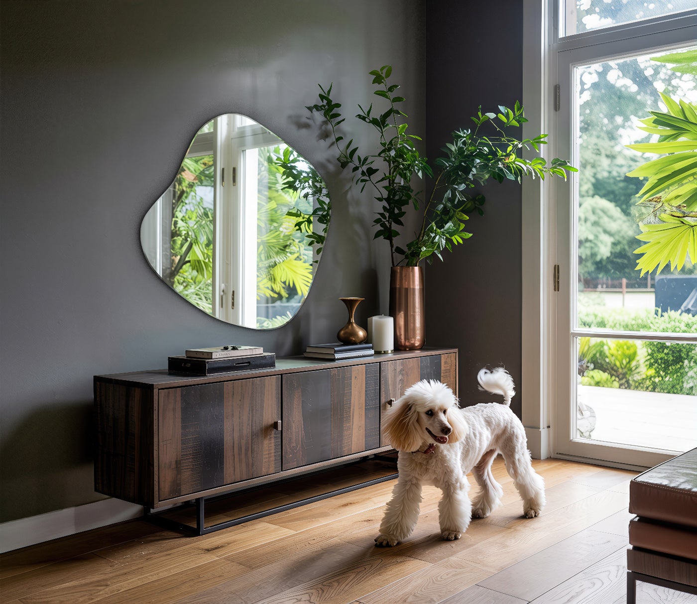 Specchio decorativo irregolare - Tulup - 67,6x67 - Uno specchio a forma di macchia - 6