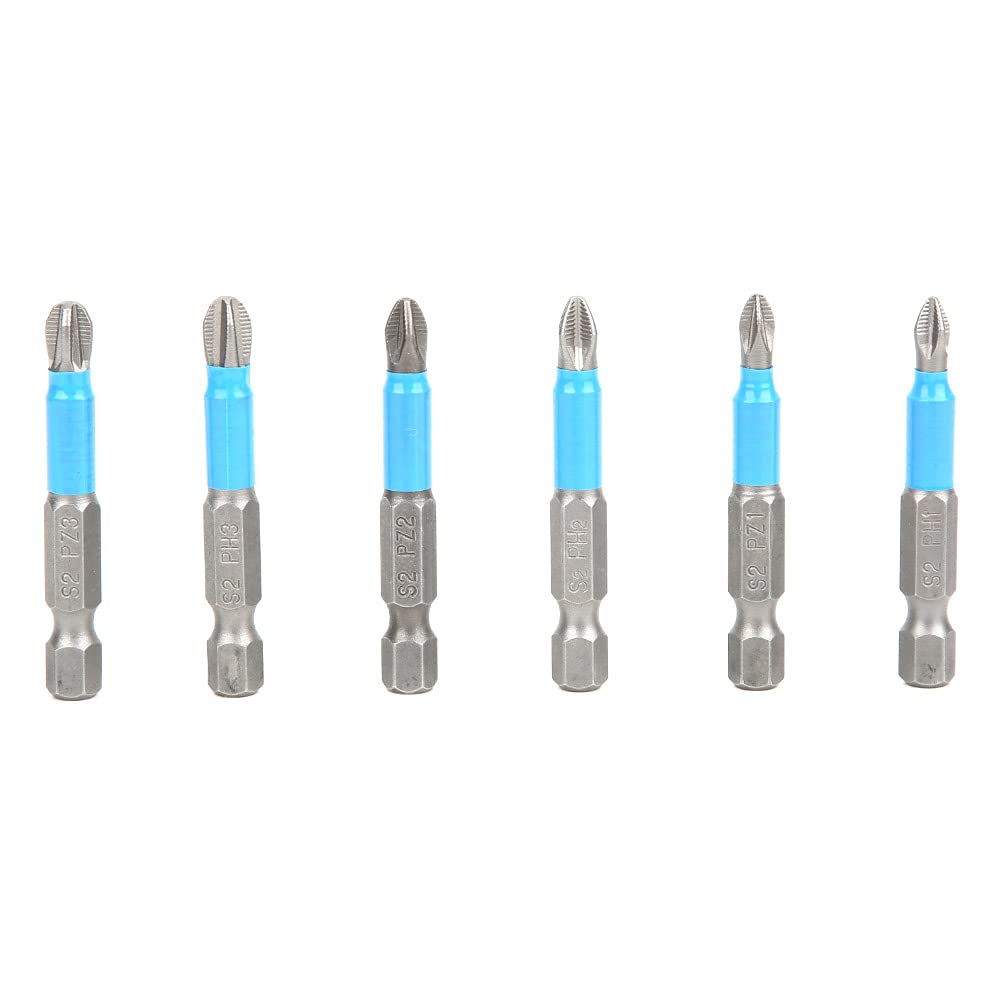 Lot De 6 Embouts Tournevis Magnétiques Phillips Fixinus - Acier S2 - Longueur 150mm - PH1/PH2 - Pour Visseuse