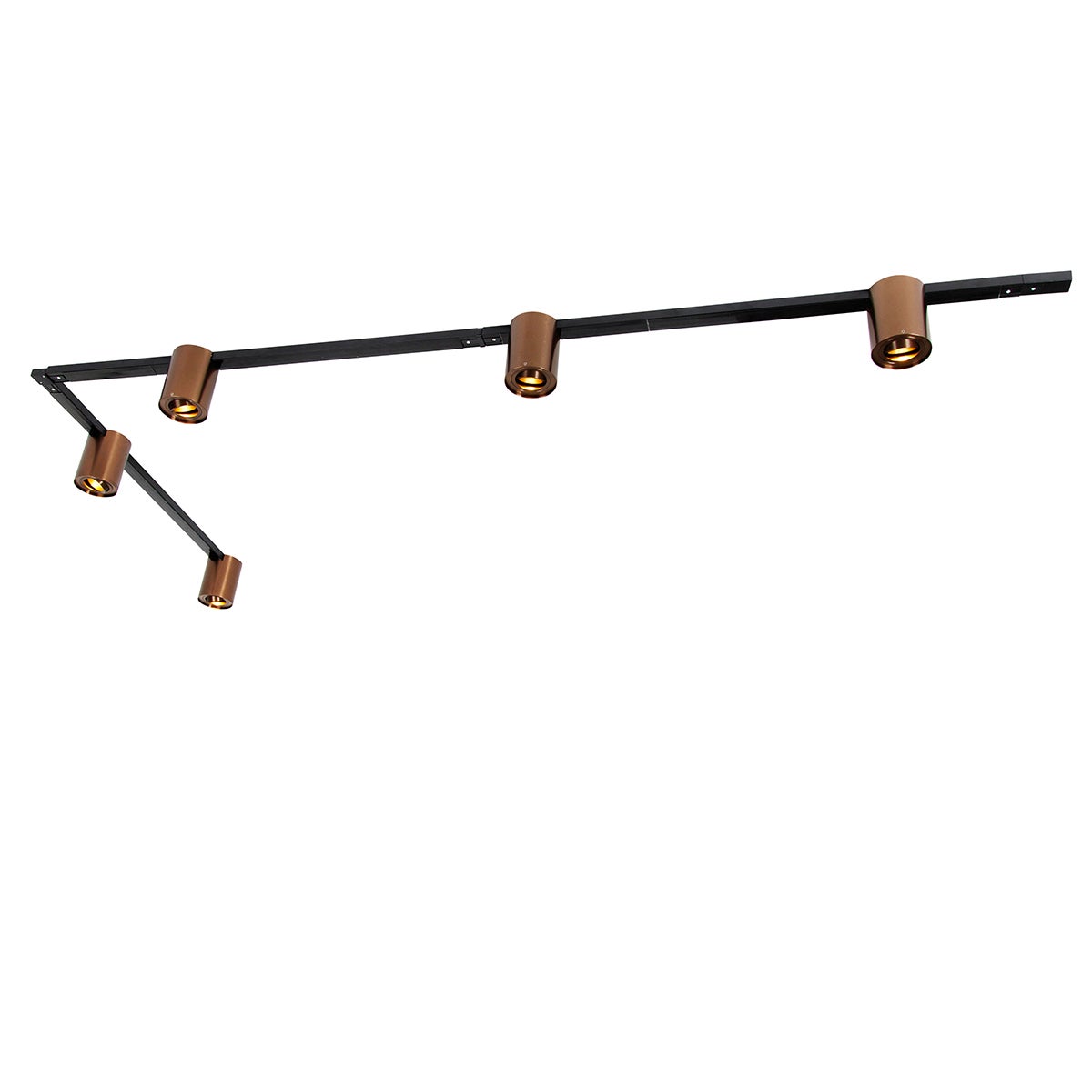 System szynowy 1-fazowy z 5 reflektorami w kolorze ciemnego brązu i czarnym - Rondoo Up