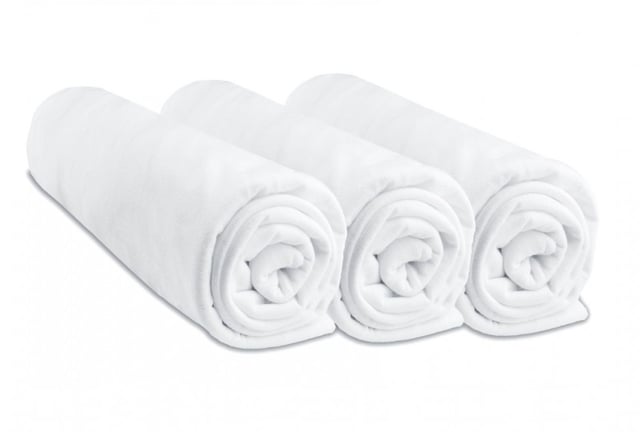 Drap housse 70x160 Bébé Coton (Lot de 3) Couleur - Blanc