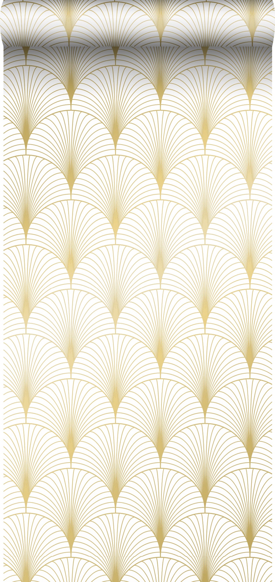 Tapeta motyw art déco białymIzłotym - 53 cm x 10.05 m - ESTAHOME