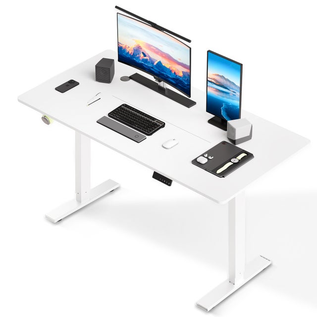 Bureau électrique réglable 80x160 cm, Hauteur 70-117 cm, Fonction mémoire, Rebond en cas de résistance, Mode économie d'énergie