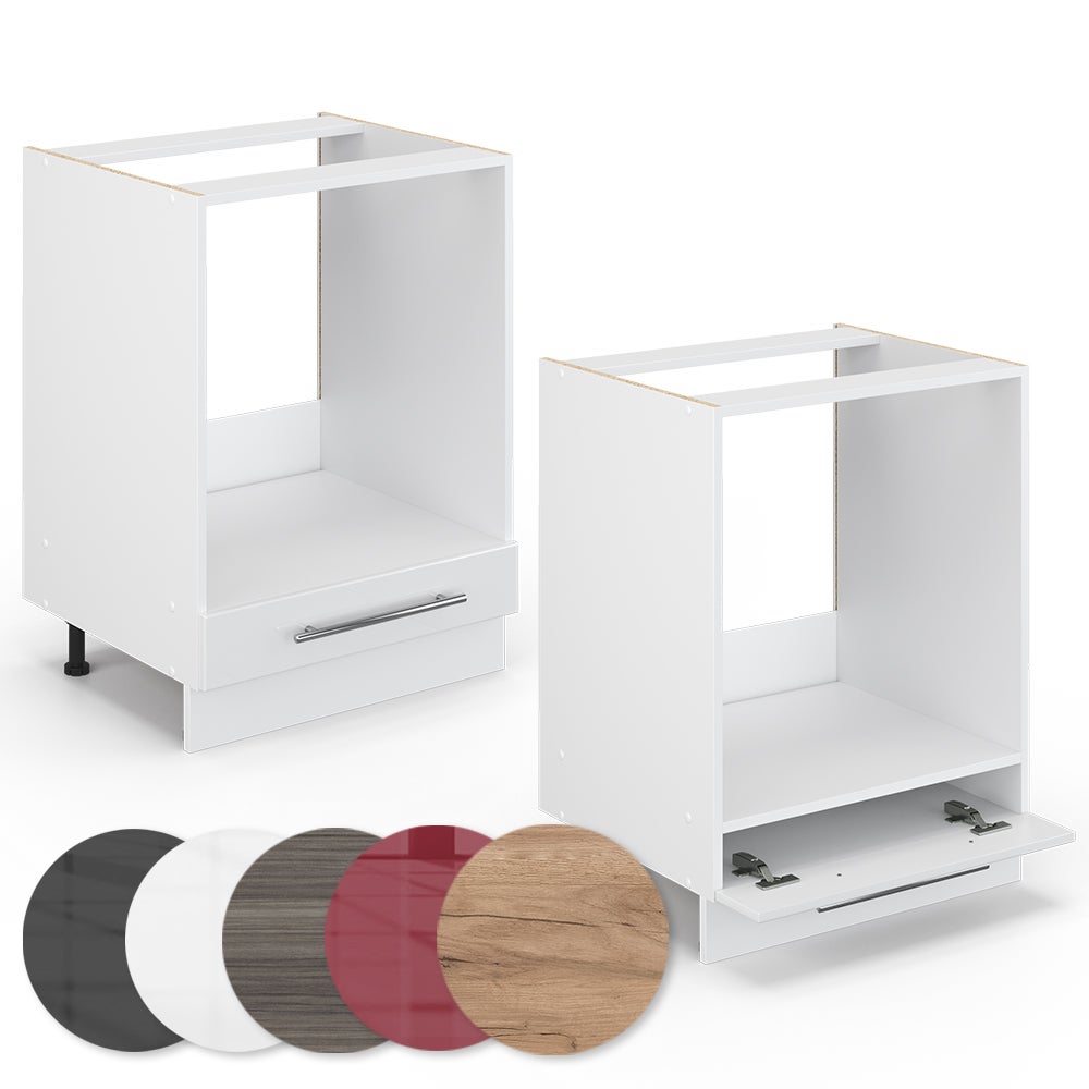 Vicco Armario para horno empotrado Fame-Line, Blanco alto brillo, 60 cm sin encimera - 5