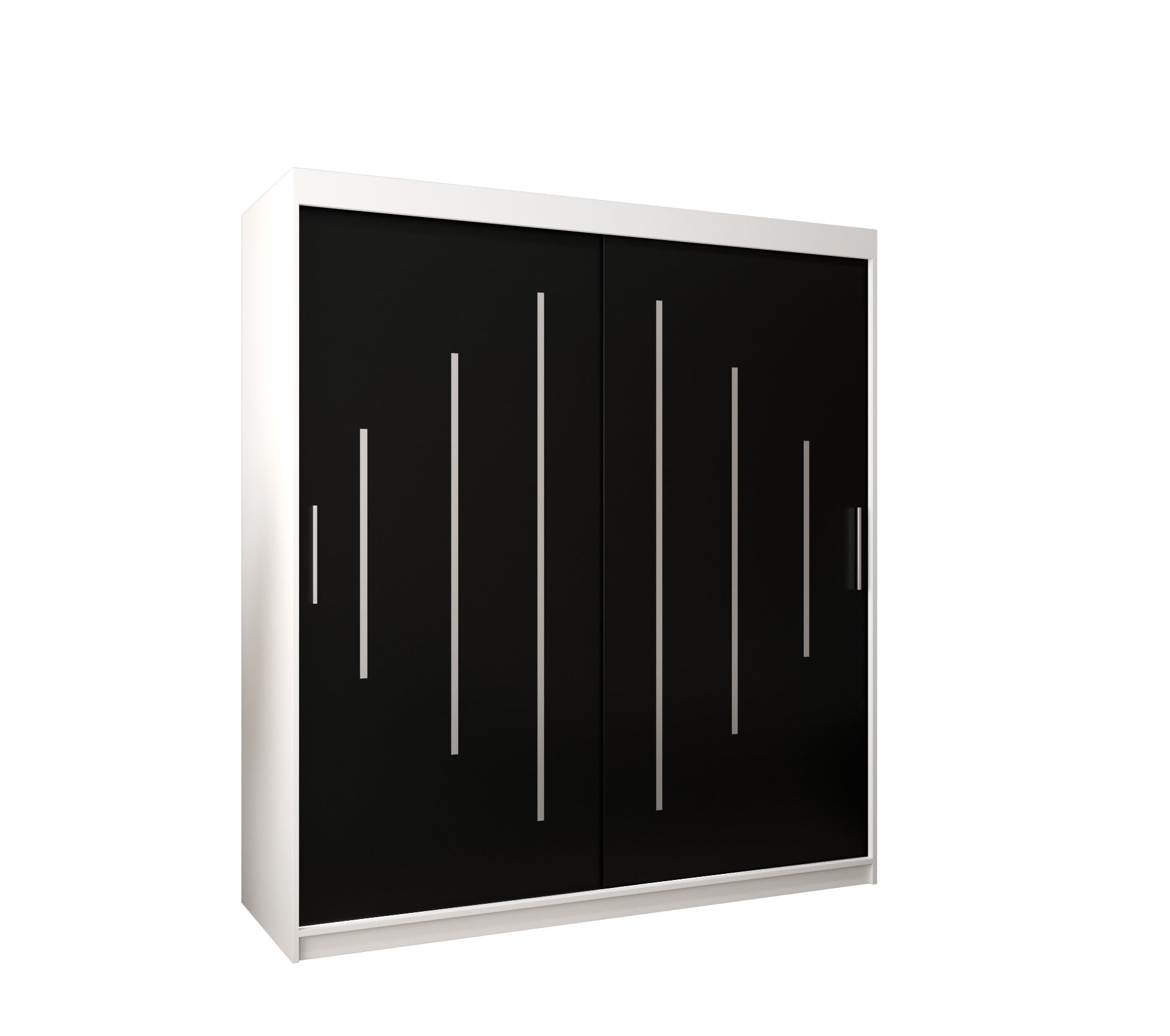 Szafa przesuwna garderoba York 180 x 62 x 200 cm Biały + Czarny - Abiks Meble