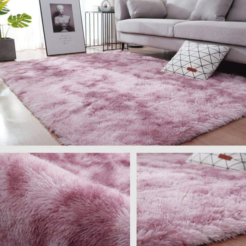 Tapis de Salon Shaggy 160 x 230cm en Peluche Rose Fibre de Polypropylène Souple Tapis Antidérapante tapis de chambre - 3