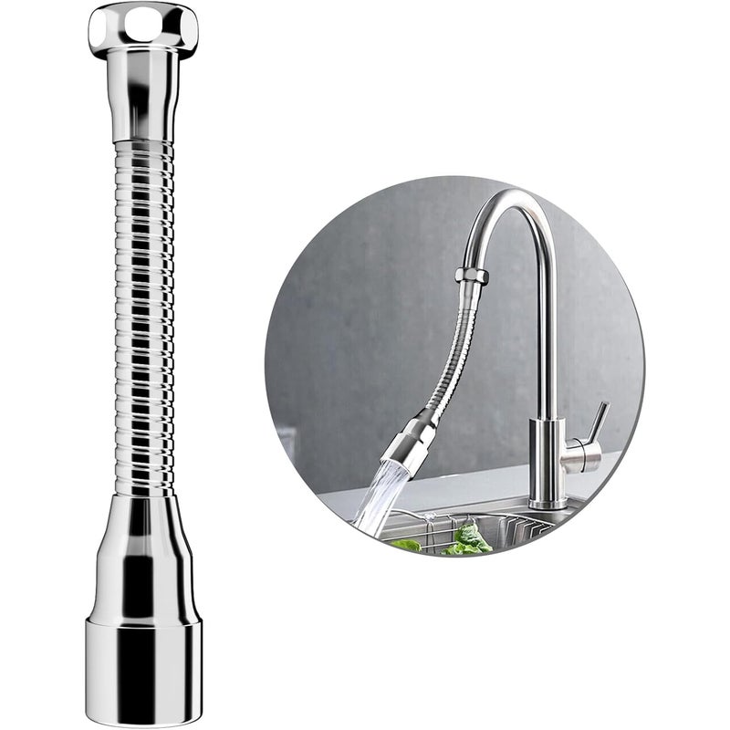 Przedłużka do kranu kuchennego 360° z elastyczną wylewką o długości 20 cm, przedłużacz do kranu zlewozmywakowego