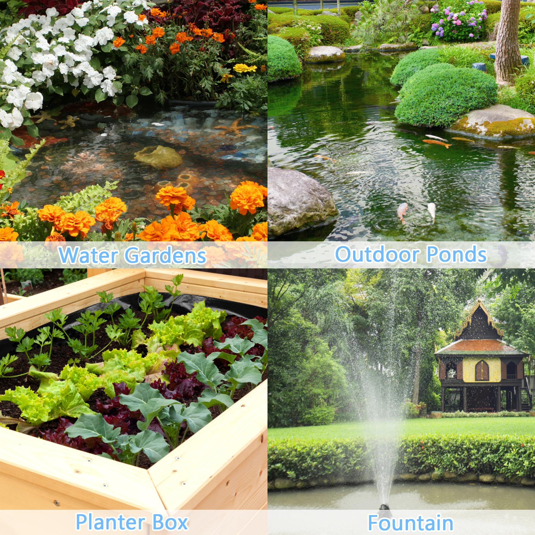 Toile noire imperméable, bâche d'extérieur en PE résistante à l'usure, pour bassins, abris de jardin et cours, 2 x 4 mètres - 5