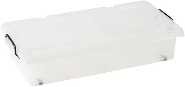 King Home CONTENITORE K-BOX 35L BASSO TRASPARENTE C/RUOTE 78x37x16h cm