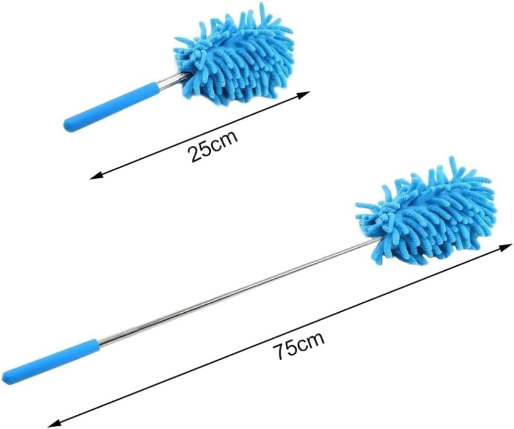 Plumeau Microfibre Télescopique,Manche Extensible 25 à 75 cm,Tête Détachable Lavable,Attrape-Poussière pour Meubles, Aléatoire - 3