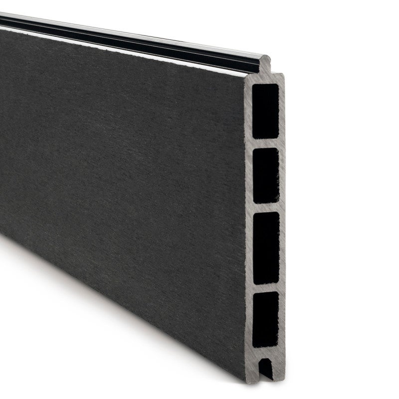 Kit clôture composite et aluminium à sceller H 1m80 L 5m40 gris anthracite avec renforts acier - Palissade - Brise vue - 5