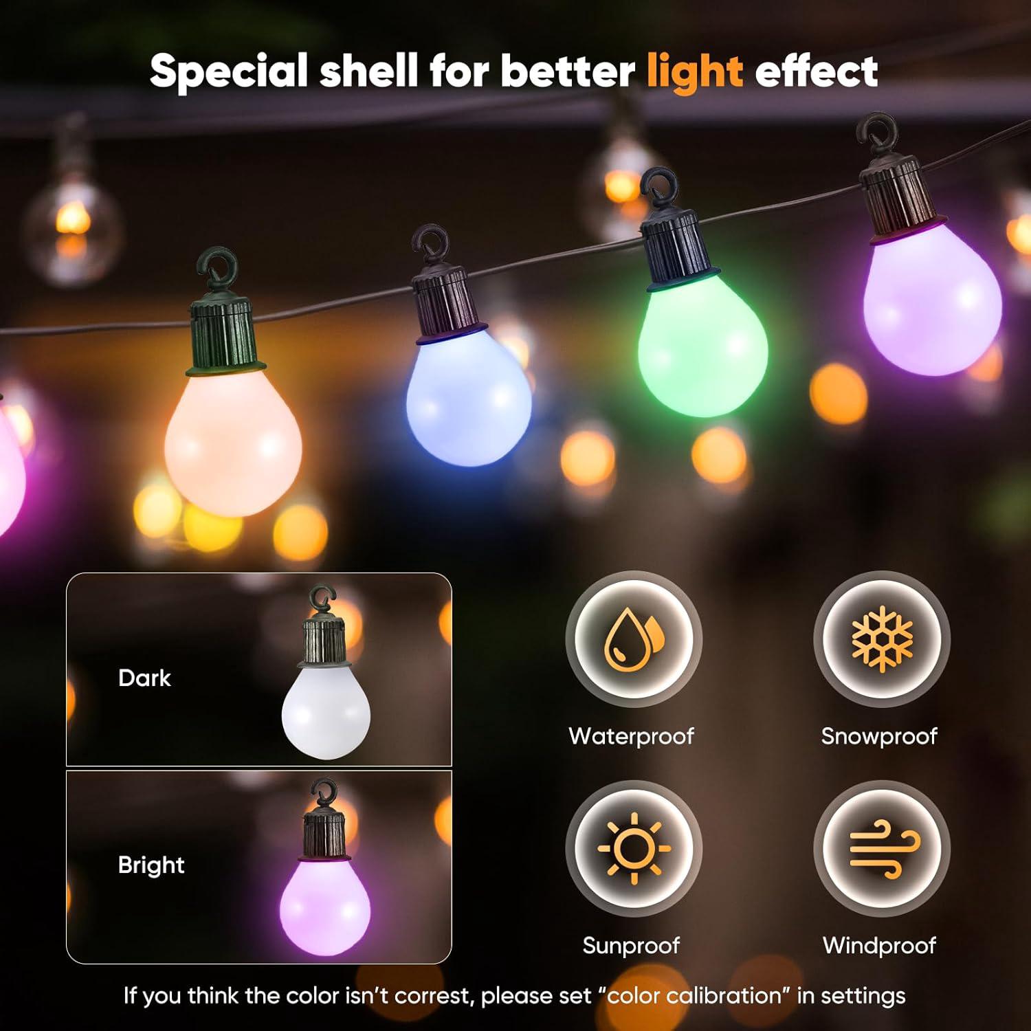 Guirnalda luminosa exterior, 20 LED, 7.5m, USB color con mando y ...
