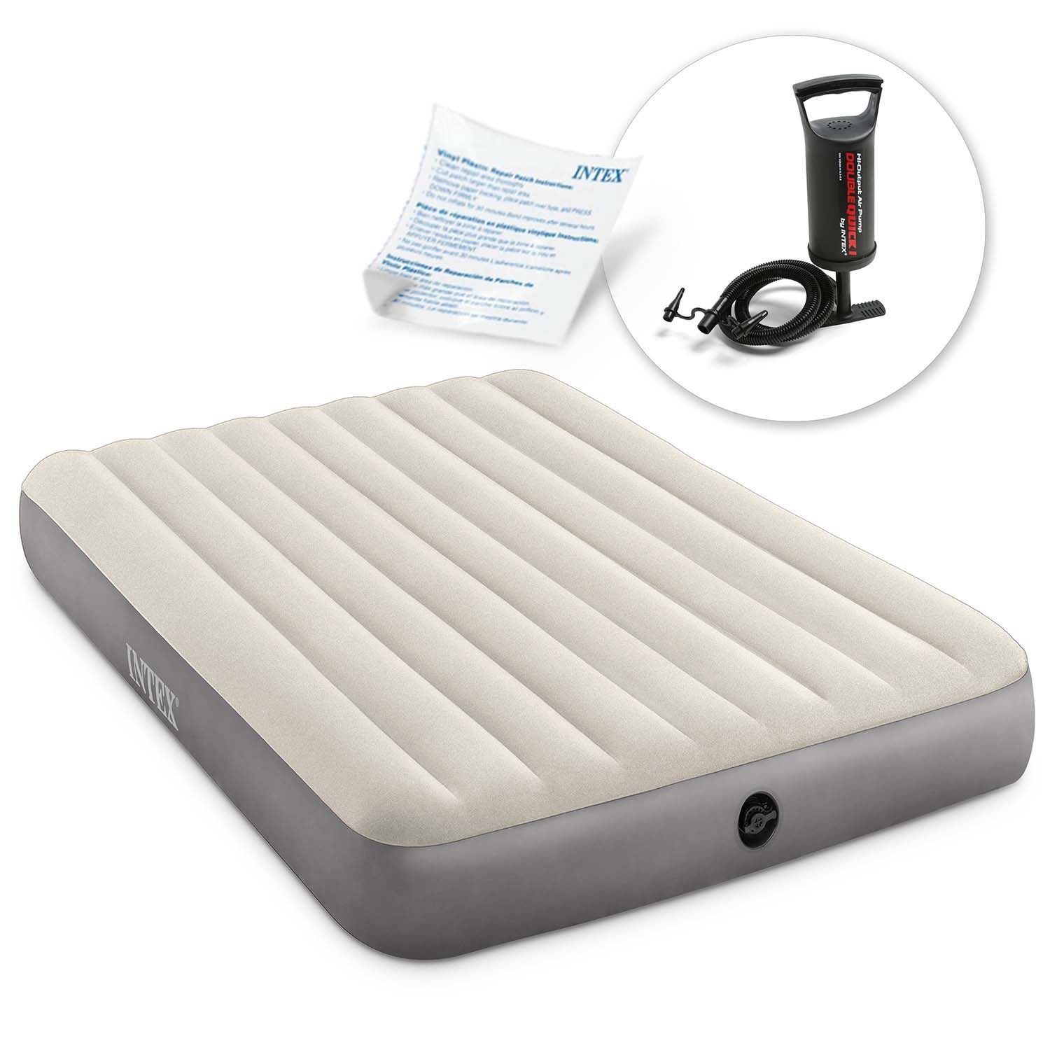 Materac dmuchany łóżko 2os Intex Deluxe + pompka 64103-68612