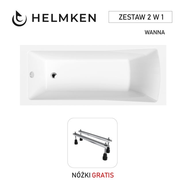 Wanna akrylowa Helmken Aurora 170x70 z akrylu lanego ze wzmocnionym korpusem / 35010070