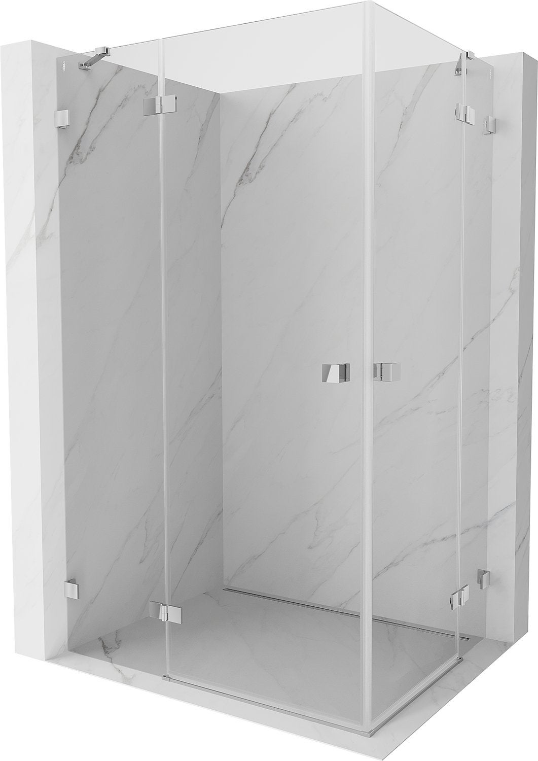 Mexen Lunar Duo kabina prysznicowa uchylna 100 x 70 cm, transparent, chrom - 834-100L-070P-01-00