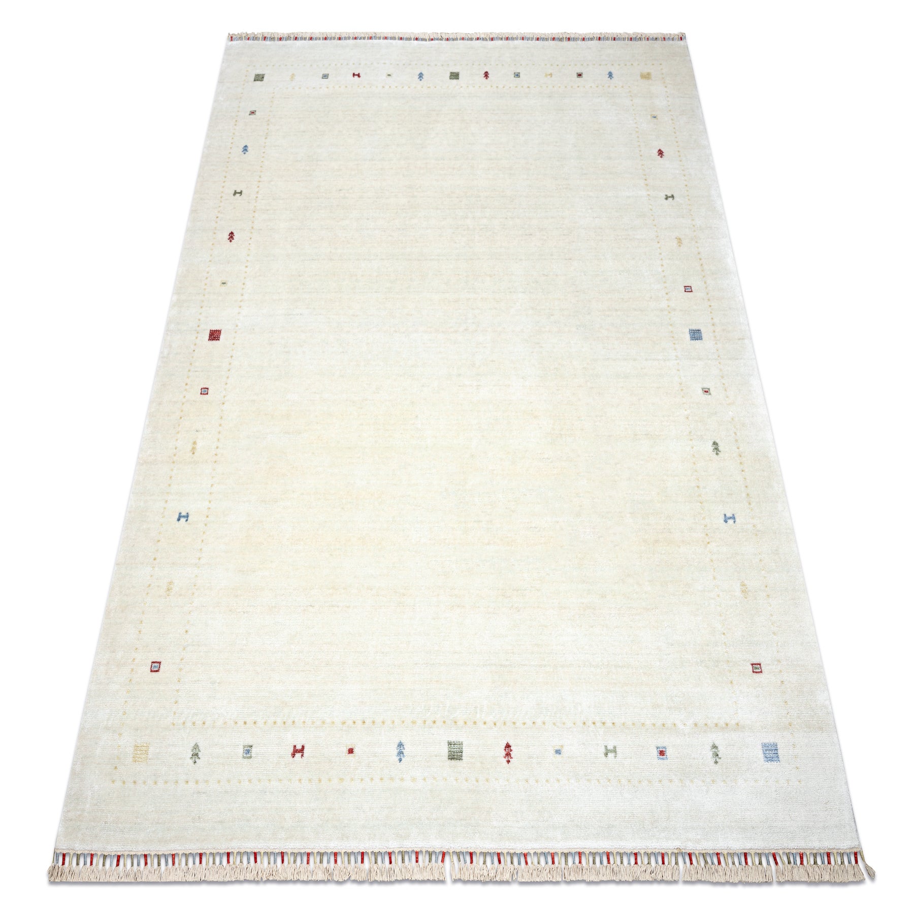 Dywan HERIZ A0987C Ramka krem - z bambusowej przędzy, ekskluzywny, stylowy 200x290 cm