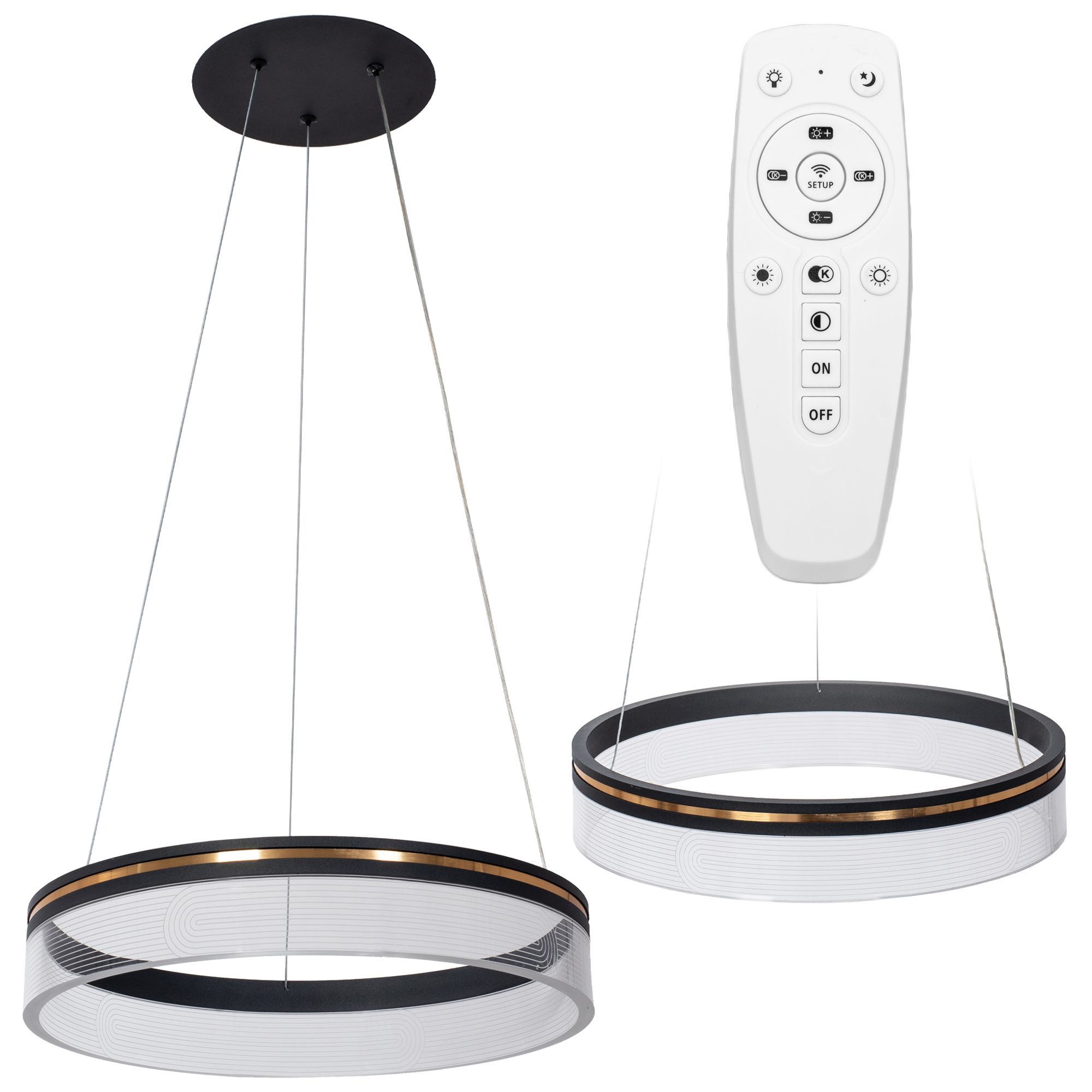 Lampa Sufitowa Wisząca Led Toolight App1191-Cp Czarny 40Cm