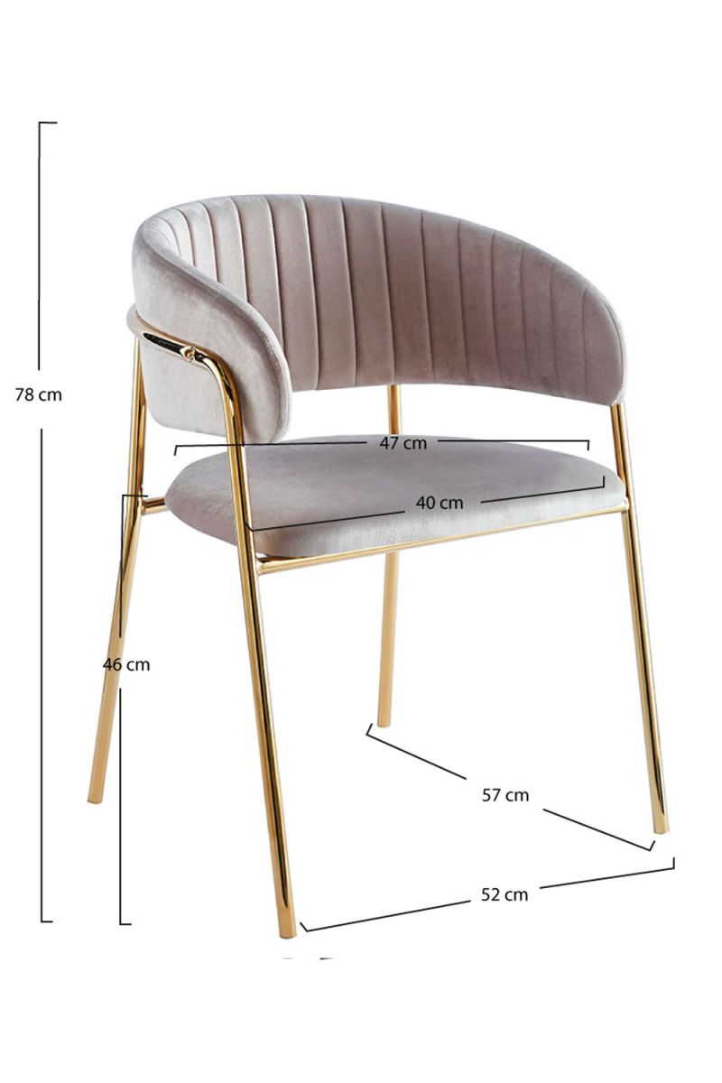 Cadeira Moniel Golden Veludo - Cinza - 3