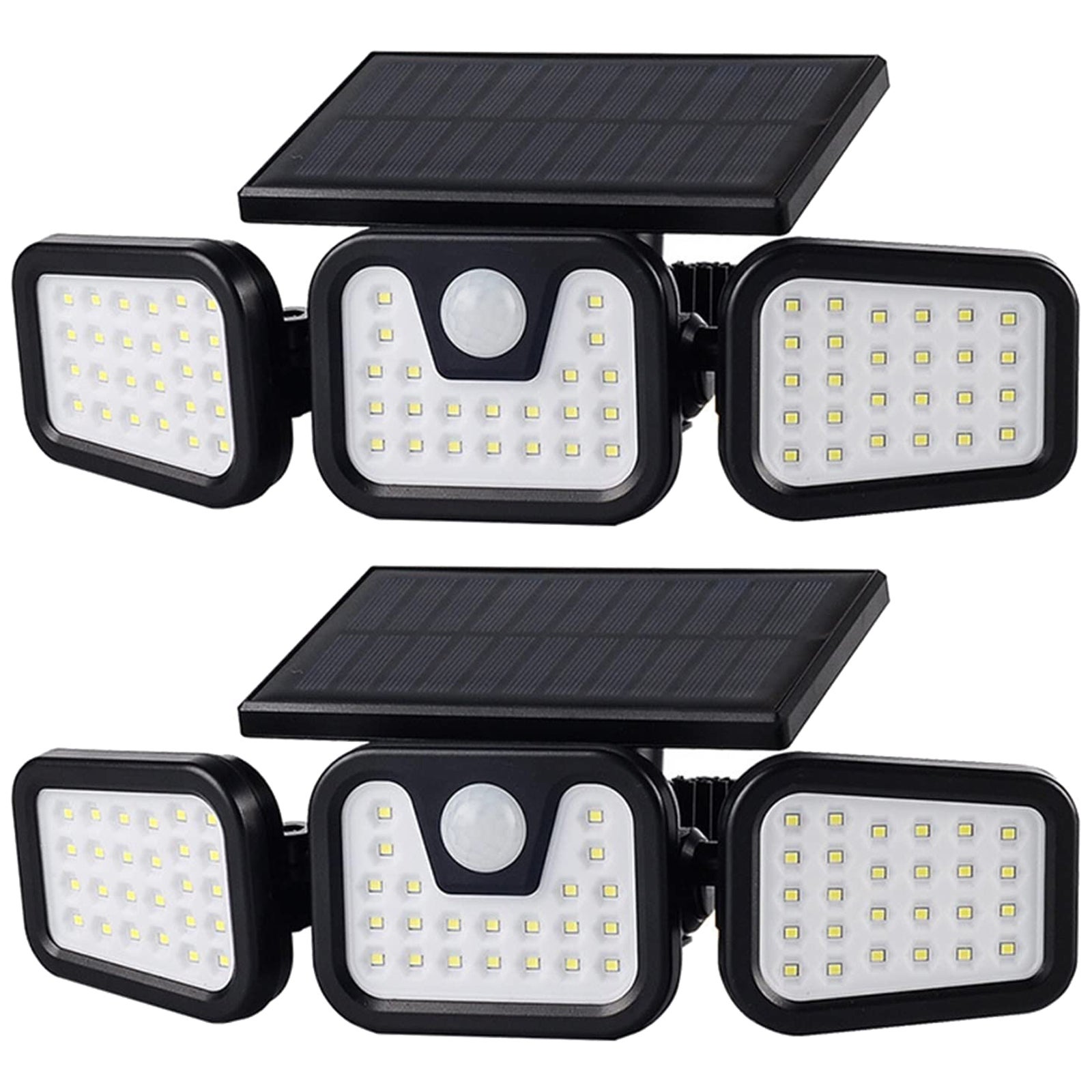 Zestaw lamp solarnych zewnętrznych z diodami LED składana obrotowa lampa bezpieczeństwa głowice z czujnikiem ruchu wodoodporna lampa ścienna