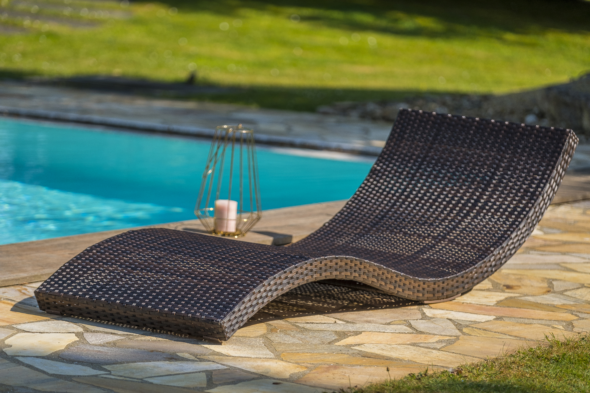 Bain de soleil en résine tressée chocolat CANCUN - DCB GARDEN - 2