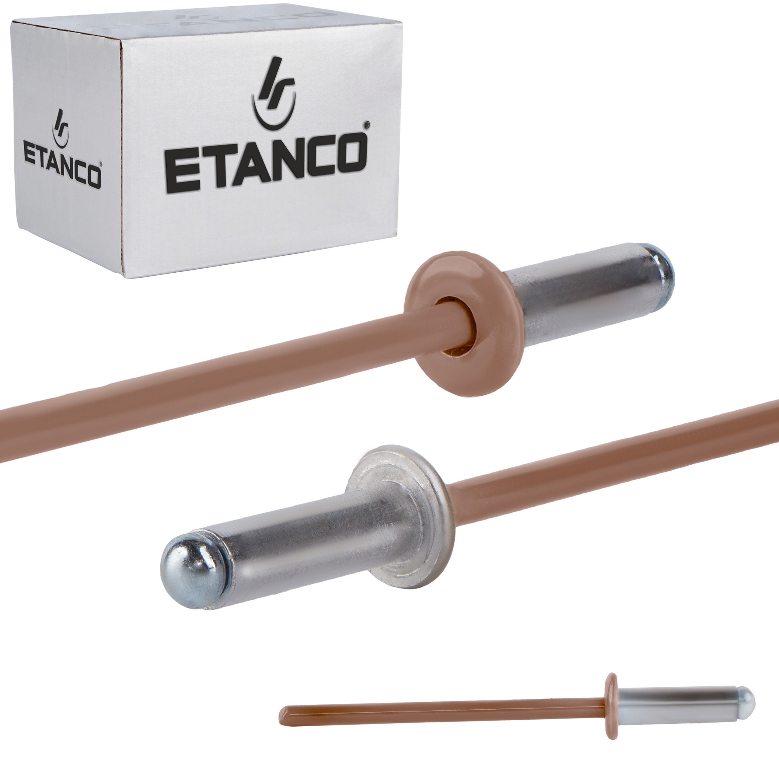 Nity aluminiowe zrywalne Etanco 4x12 mm RAL 8004 500szt