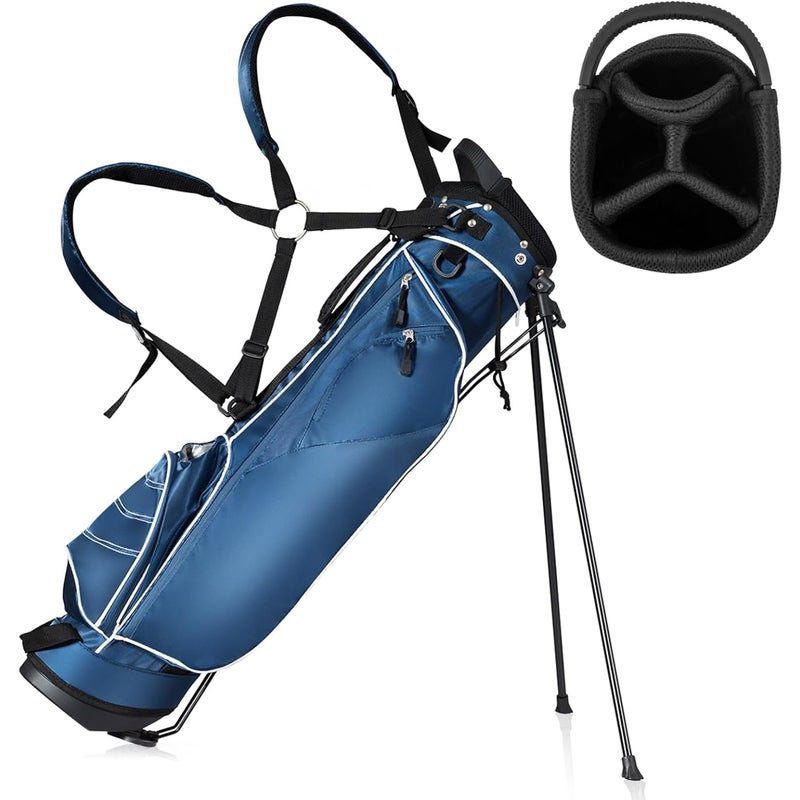 Torba Golfowa z Trójnogiem i 7-Otworowym Stojakiem dla Mężczyzn – Lekka Torba Transportowa i Organizacja w Kolorze Niebieskim