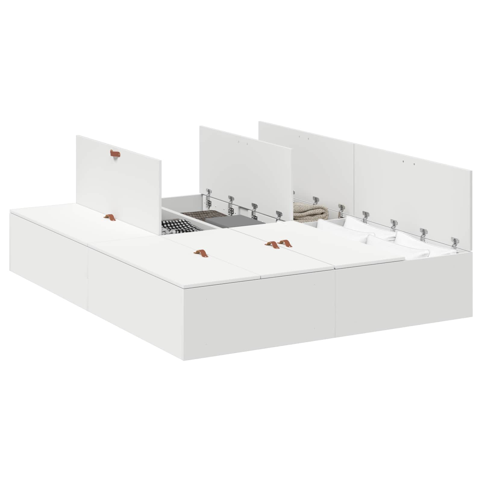 Cadre de lit avec rangement blanc 140 x 190 cm - 2