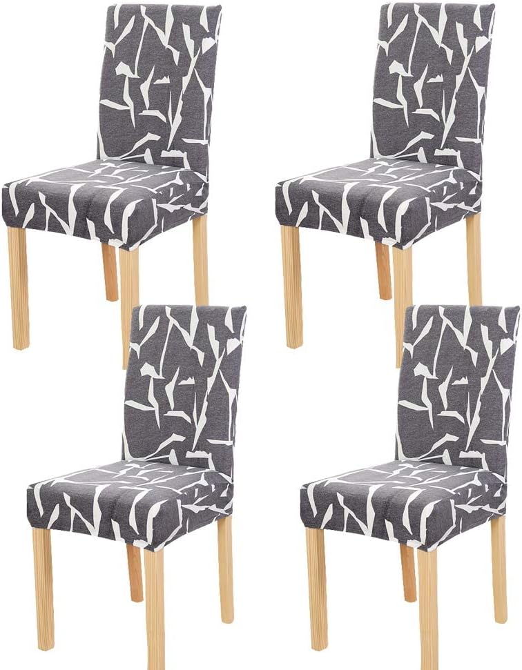 Ensemble de 4 housses de chaises de salle à manger, élastiques Ensemble de 4 housses de chaises de salle à manger, élastiques