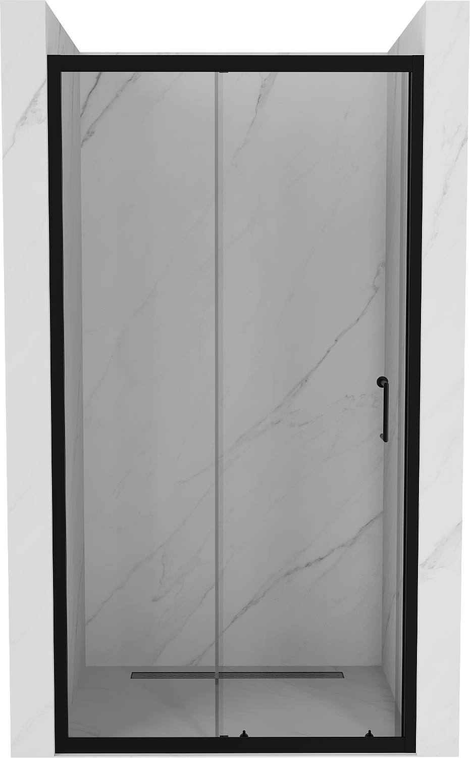 Mexen Apia drzwi prysznicowe rozsuwane 105 cm, transparent, czarne - 845-105-000-70-00