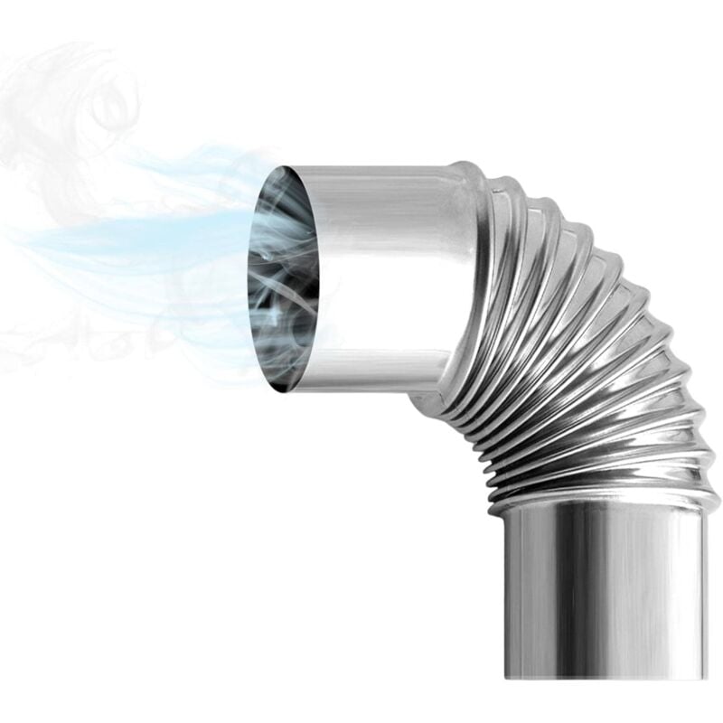 HpLive Gomito 90° In Acciaio Inox Per Camino E Stufa A Legna – Diametro 60 Mm, Tubo Flessibile Per Campeggio, Alta Temperatura E Resistente Alla Ruggine
