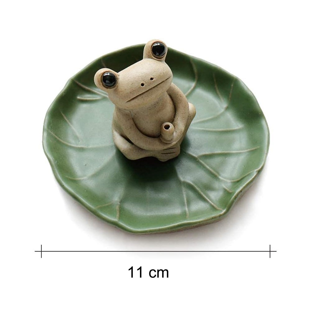 Porta Incenso Gatto In Ceramica | Set Con Tappetino In Bambù E Bastoncini | Simpatico Ornamento