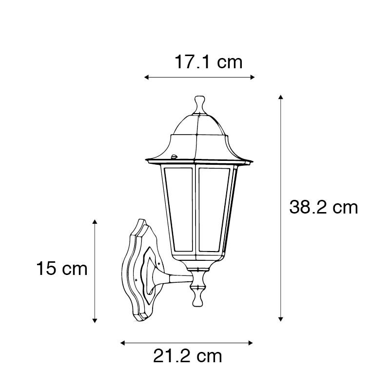 Applique murale d'extérieur classique noire avec détecteur de mouvement - New Haven - 4