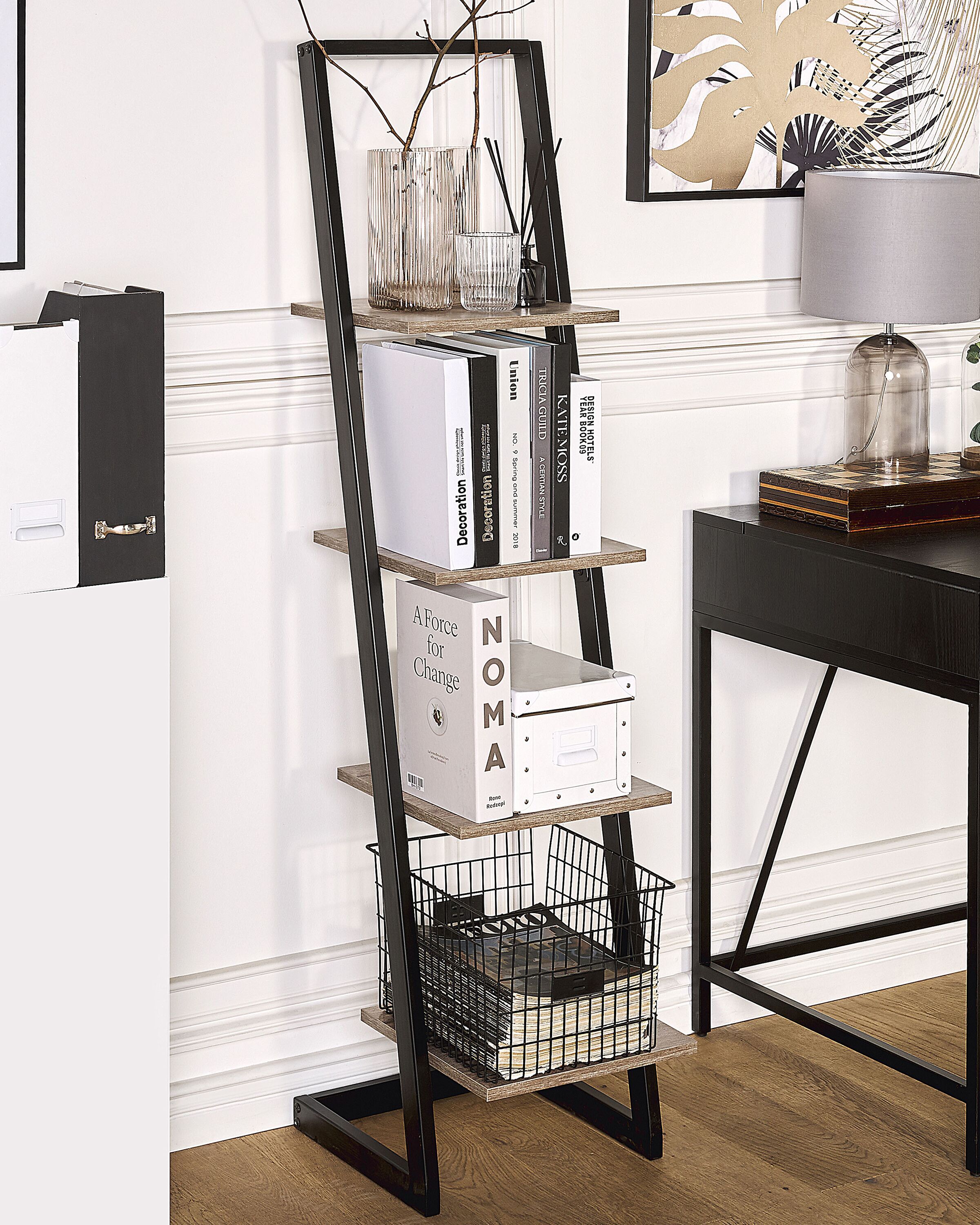 Libreria a 4 ripiani JOPLIN 143 cm Nero - 2