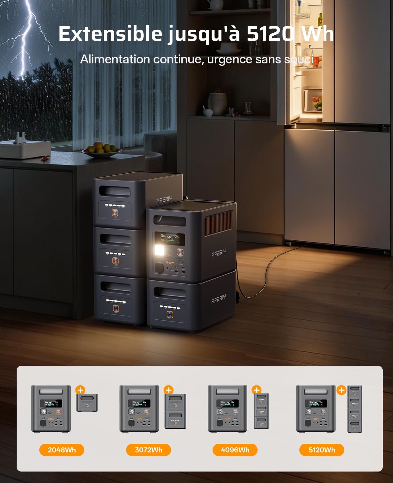 AFERIY P180 Pro 1800W Kit Solar Estação Energia + Painel Solar Dobrável 100W Casa - 2