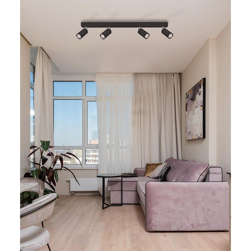 Reflektor sufitowy spot natynkowy Monti listwa czarny 4xGU10x50W wym: 82 x 5 cm metal Kaja