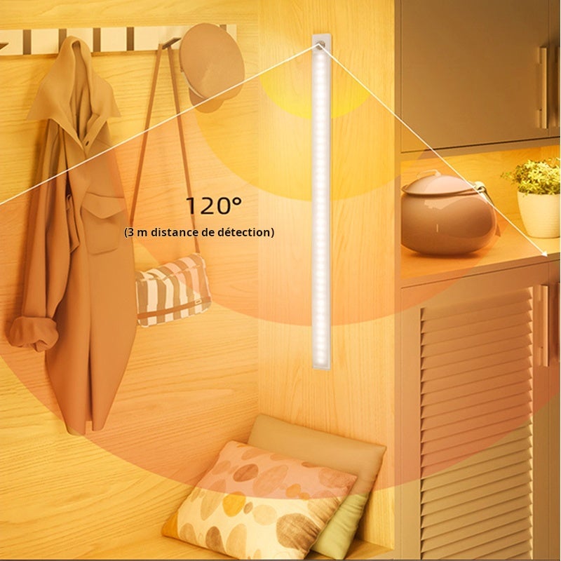 Paquete de 2 luces LED inalámbricas con Sensor de movimiento, luz nocturna para cocina, armario, lámpara, retroiluminación de escalera - 5