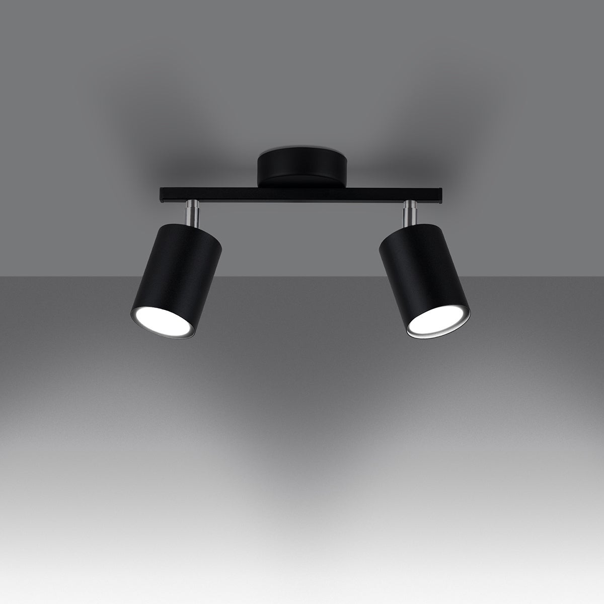 Plafon TORIM 2 czarny LED 3000K - 26x8x20cm Sollux